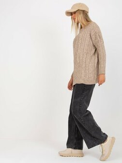 Grof Gebreide Oversized Dames Lange Trui 