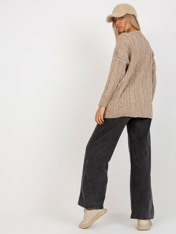 Grof Gebreide Oversized Dames Lange Trui 